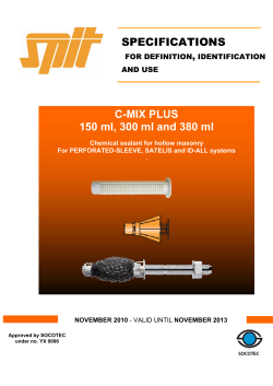 SPECIFICATIONS C-MIX PLUS 150 ml, 300 ml and 380 ml