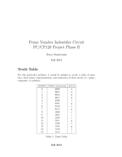 Prime Number Indentifier Circuit PC/CP120 Project Phase II