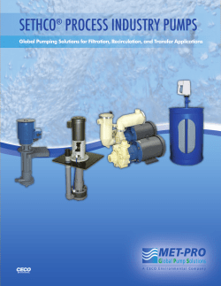 sethco&reg; process industry pumps - Met