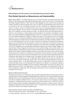 First Global Summit on Bioeconomy and Sustainability