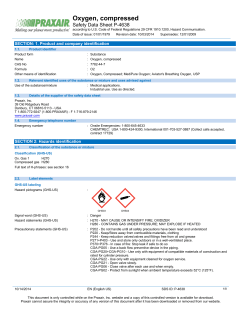 Oxygen, Compressed SDS P-4638