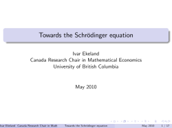 Towards the Schrgdinger equation