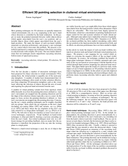 Efficient 3D pointing selection in cluttered virtual environments
