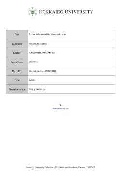 Thomas Jefferson and His Views on Equality