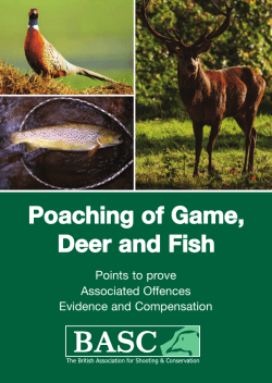 Poaching of Game, Deer and Fish