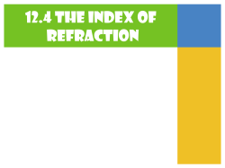 12.4 The Index of Refraction