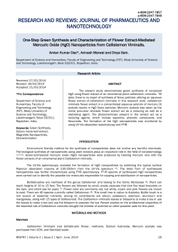One-Step Green Synthesis and Characterization of Flower Extract