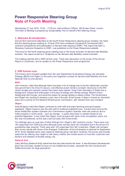 Power Responsive Steering Group Note of Fourth Meeting
