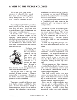 050 51 Visit Middle Colonies - Fasttrack Teaching Materials