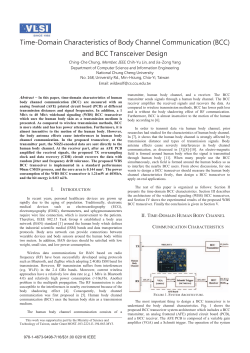 Time Domain Characteristics of Body Channel Communication (BCC)
