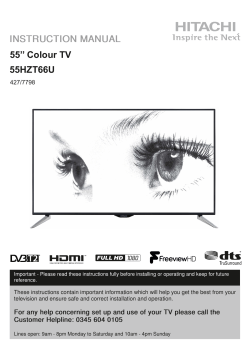 INSTRUCTION MANUAL 55`` Colour TV 55HZT66U