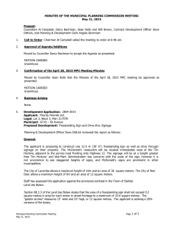 minutes of the municipal planning commssion