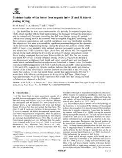 Moisture cycles of the forest floor organic layer (F and H layers