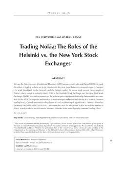 Trading Nokia: The Roles of the Helsinki vs. the New York Stock