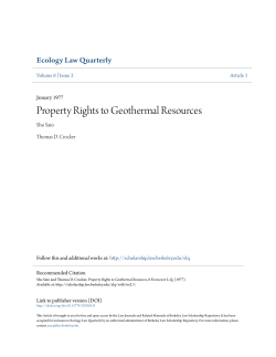 Property Rights to Geothermal Resources