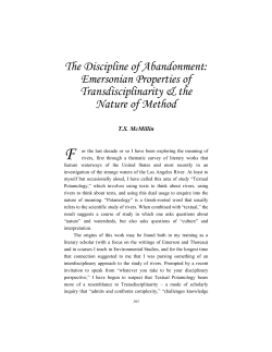 The Discipline of Abandonment: Emersonian
