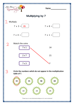 Multiplying by 7 Worksheets