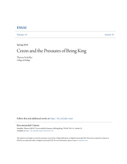Creon and the Pressures of Being King