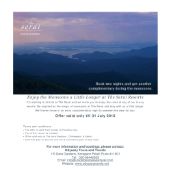 Enjoy the Monsoons a Little Longer at The Serai