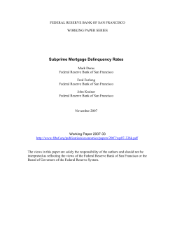 Subprime Mortgage Delinquency Rates