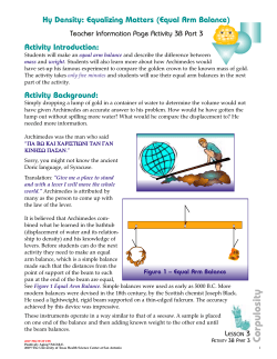 Part 3 - Equal Arm Balance 3B