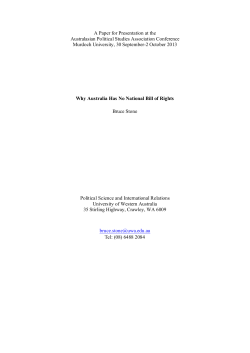 Stone, Bruce : Why Australia has no National Bill of Rights