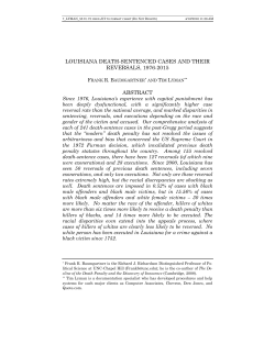 Louisiana Death-Sentenced Cases and their - UNC