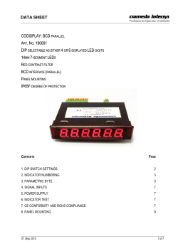 Data Sheet Codisplay 190001 BCD parallela