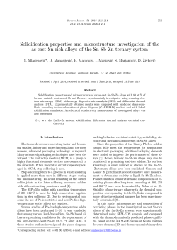 Solidification properties and microstructure investigation of the as