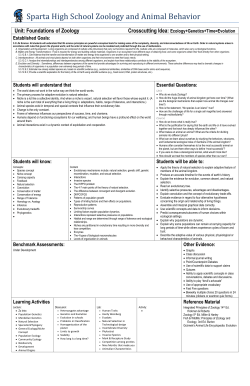 Sparta High School Zoology and Animal Behavior