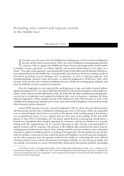 Promoting arms control and regional security in the Middle East