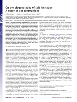 On the biogeography of salt limitation: A study of ant