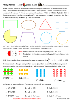 Fractions - halves stg 5 to E7