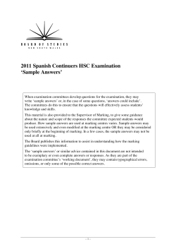 Sample answers - Board of Studies