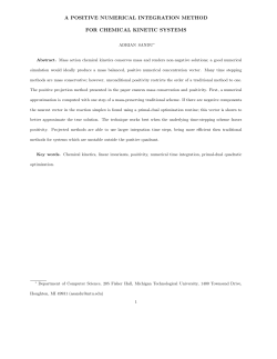 a positive numerical integration method for chemical kinetic