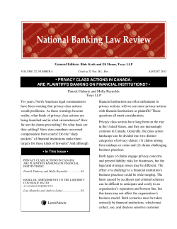 privacy class actions in canada: are plaintiffs banking on