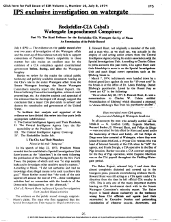 Rockefeller-CIA Cabal`s Watergate Impeachment Conspiracy