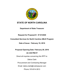 state of north carolina - North Carolina State Treasurer