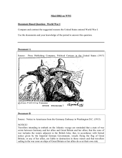 Mini-DBQ on WWI Document Based Question: World War I Compare