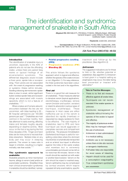 The identification and syndromic management of snakebite in South