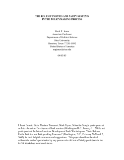 THE ROLE OF PARTIES AND PARTY SYSTEMS IN THE