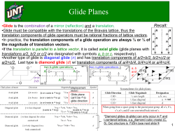 Glide Planes - UNT College of Engineering