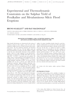 Experimental and Thermodynamic Constraints on the Sulphur Yield