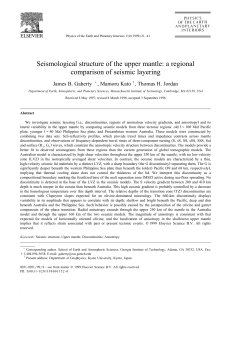Seismological structure of the upper mantle: a regional comparison