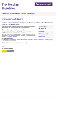 Minus 4 NEJH email - The Pensions Regulator