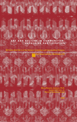 Art and Culture in Communities: Unpacking