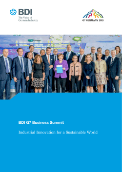 BDI G7 Business Summit - Bundesverband der Deutschen Industrie
