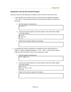 Assignment: Use the Zero Product Property