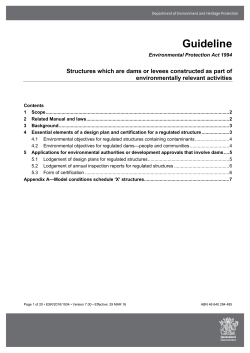 Structures which are dams or levees constructed as part of