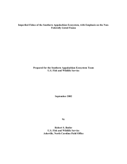 Imperiled Fishes of the Southern Appalachian Ecosystem, with